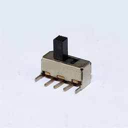 1000PCS Miniature DIP Slide Switch 1P2T 50mA 12VDC 5MM Height Handle Metal Mini Toggle Switches Single Pole with Angled Terminal