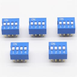 8Pin 4P Positions 2.54mm Pitch DIP Switch Blue 10Pcs