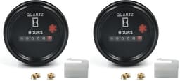 HiSport Hour Meter 12-36V DC AC Boat Marine Quartz Round Waterproof Hour Gauge for Boat Auto ATV UTV Snowmobile Lawn Tractors Generators Automotive