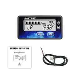 Battery Monitor, DC 12-48V Waterproof Meter with Voltage &%, Easy Snap-in Install, Memory Function, for Lead Acid/LiFePO4/Lithium, Ideal for Solar/PV