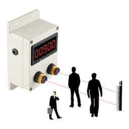 Digital People Counter with Infrared Sensor, Visitor Traffic Monitor 0-99999, Reflector Range 70cm/2m/6m, Ideal for Markets & Shopping Malls