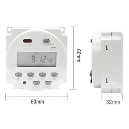 MT101 12VD 220V 220V Digital Timer Switch 7 Days Weekly Programmable Time Relay Programmer Built-in Rechargeable Battery 1Pcs(12VDC)