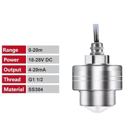 Radar Level Transmitter Non‑Contact Radar Sensor 4‑20mA RS485 Stainless Steel PP Radar Liquid Level Sensor Water Tank(0-10m-RS485-PP)
