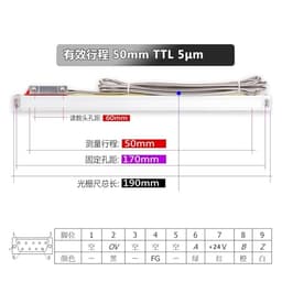 24V Encoder Linear Displacement Sensor for PLC Controller(ATS5-50mm 24V)
