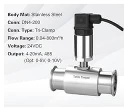 Turbine Flow Meter Liquid Flow Sensor Pulse Output Digital Transmitter