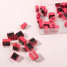 40pcs Slide Type Dip Switch Kit，Double Row Dip Switch, 1 2 3 4 Position 2.54mm PCB Mountable On Off Toggle Switch for Circuit,Breadboard