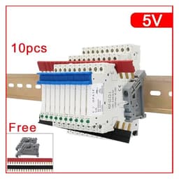 10pcs Rail Relay 5V 12V 24V Slim Relay Module 41F 6A 41F-5-ZS 41F-12-ZS 41F-24-ZS 30VDC(10PCS 5V)