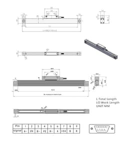 0.005mm Linear Encoder Small Linear Encoder Grating Ruler Sensor Transducer