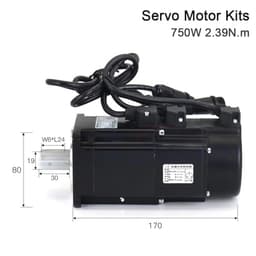 750W Bus Type Servo Motor Driver Kits 2.39N.m 220V 5A Absolute Value with Brake for CNC Router
