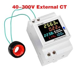 220V 380V Voltage 6IN1 Monitor AC Current Power Factor Active KWH Electric Energy Frequency Meter D52-2066 1Pcs(40-300V External CT)