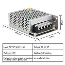 AC DC 5V 12V 24V 36V Power Supply 1A 2A 3A 4A 5A 6A 8A 10A 15A 20A 30A 220V to Led Converter(20a,OneColor)
