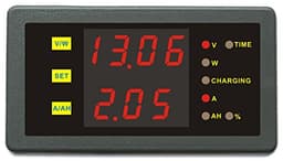 DC Voltage Current State of Charge (AH) Power Capacity Battery Monitor Watt Combo Meter 0-120V 0-1000A With Shunt (0-120.0V,0-750.0A)