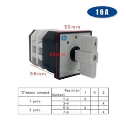 LW12-16/2 Control Circuit 3 Position Rotary Switch 2 Pole 16A Silver Contact Universal Gear Cam Changeover Selector
