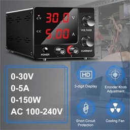 Laboratory DC Power Supply Adjustable 0-30V 0-5A Variable Power Supply Voltage Regulator Maintenance Workbench DIY(30V 5A EU Plug)