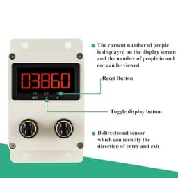 Digital People Counter with Infrared Sensor, Visitor Traffic Monitor 0-99999, Reflector Range 70cm/2m/6m, Ideal for Markets & Shopping Malls