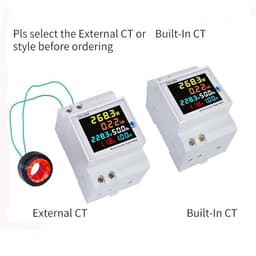 220V 380V Voltage 6IN1 Monitor AC Current Power Factor Active KWH Electric Energy Frequency Meter D52-2066 1Pcs(40-300V External CT)