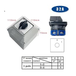 LW26 YMW26-32A Changeover Cam Rotaris Switch Two Poles with Waterprof Box IP65(01-1P)