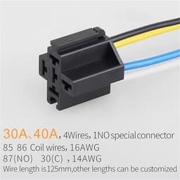 Car Relay 12V24V High Current 4 Feet 5 80A with Plug-in(30A-40A 4p Connector)