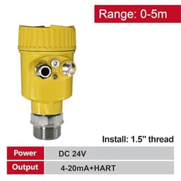 High Frequency Radar Level Meter 1.5 Inch Small Probe Sensor 0-5m/10m/20m Non-Contact Liquid Level Gauge(0-10m)