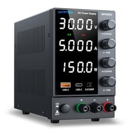 DC Power Supply Variable 0-30V 0-5A, Adjustable Regulated Bench Power Supply with Encoder Knob Coarse & Fine Adjustment, OCP Protection,5V/3.6A USB &
