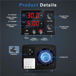 Laboratory DC Power Supply Adjustable 0-30V 0-5A Variable Power Supply Voltage Regulator Maintenance Workbench DIY(30V 5A EU Plug)