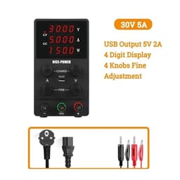 USB DC Regulated Lab Power Supply Adjustable Bench Source