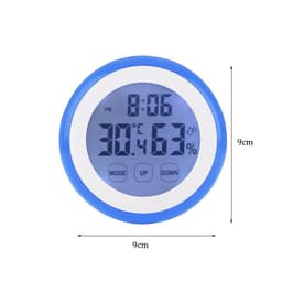 ABS Circular Touch Screen Temperature Humidity Meter with Clock Alarm Electronic