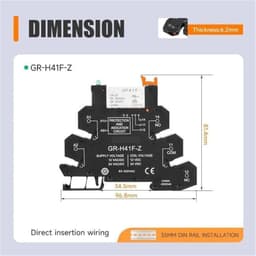Ultra-Thin Intermediate Relay 12V 24V AC DC 230V H41F-Z 1Pcs(1PCS 230V)