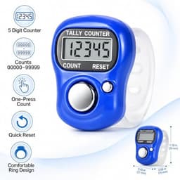 Mini Hand Tally Counter Finger Ring Digital Electronic Head Count,Japa Counter Counting Machine for Mantra Jap Pack of 1