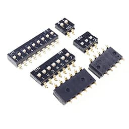 1000pcs/Tape&/Reel Dip Switches SPST 4 Position 2.54mm 0.100 Pitch SMD Slide (Standard) Actuator Raised Gull Wing Straight