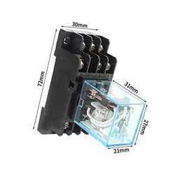 10pcs Intermediate Relay HH53P MY3NJ Plug-in Relay DC AC12v 24v AC110v 220v 5a Silver Contact PYF11a 11pins Relay Socket(AC 12V)