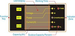 DC Voltage Current State of Charge (AH) Power Capacity Battery Monitor Watt Combo Meter 0-120V 0-1000A With Shunt (0-120.0V,0-750.0A)
