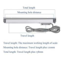 Slim Linear Scale 5um TTL Lathe Mill Machine 50 100 150 200 250 300 350 400mm 20x29mm Small Encoder Grating Ruler Sensor(50mm)