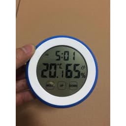 ABS Circular Touch Screen Temperature Humidity Meter with Clock Alarm Electronic