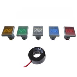 AD16S-22A AD22MM 0-100A Digital Ammeter Current Meter Ampere Meter Amp Indicator LED Lamp Square Amperemetre Amp Guage AD16-22(Yellow,50R)