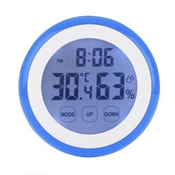 ABS Circular Touch Screen Temperature Humidity Meter with Clock Alarm Electronic