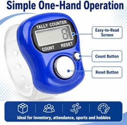 Mini Hand Tally Counter Finger Ring Digital Electronic Head Count,Japa Counter Counting Machine for Mantra Jap Pack of 1