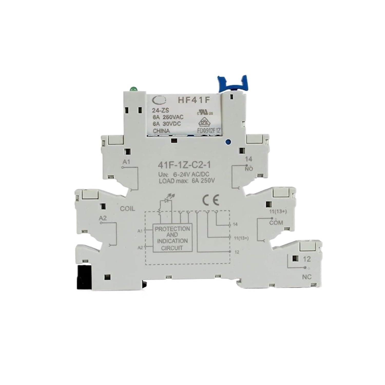 5PCS 10PCS Rail Slim Relay Module 41F-1Z-C2-1 Integrated Mount Power Relay Relay Holder 12V 24V ACDC Relay Socket 6.2mm(F)