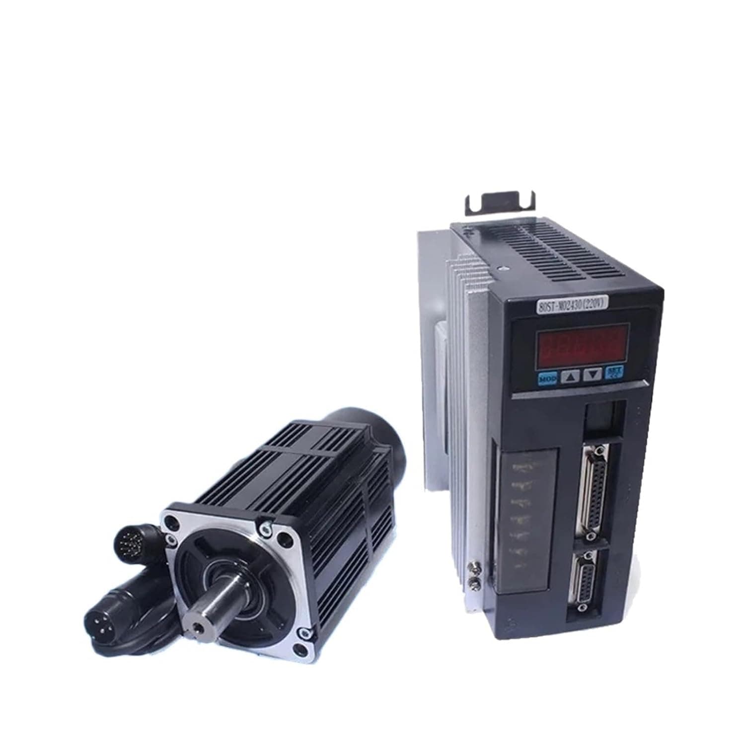 15A Driver 80st-M02430 Ac Servo Motor Kit 2.39n 750w 3000rpm 220v Single-Phase Drive DIY Precision Simulators (Black,W RS485-3M Standard Cable)