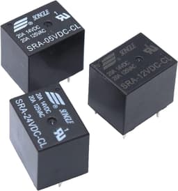 Relay 5Pcs 5V 12V 24V 20ADC Power SRA-05VDC-CL SRA-12VDC-CL SRA-24VDC-CL 5Pin PCB Type Black Automobile