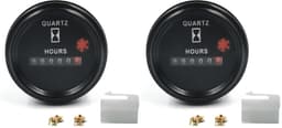 HiSport Hour Meter 12-36V DC AC Boat Marine Quartz Round Waterproof Hour Gauge for Boat Auto ATV UTV Snowmobile Lawn Tractors Generators Automotive