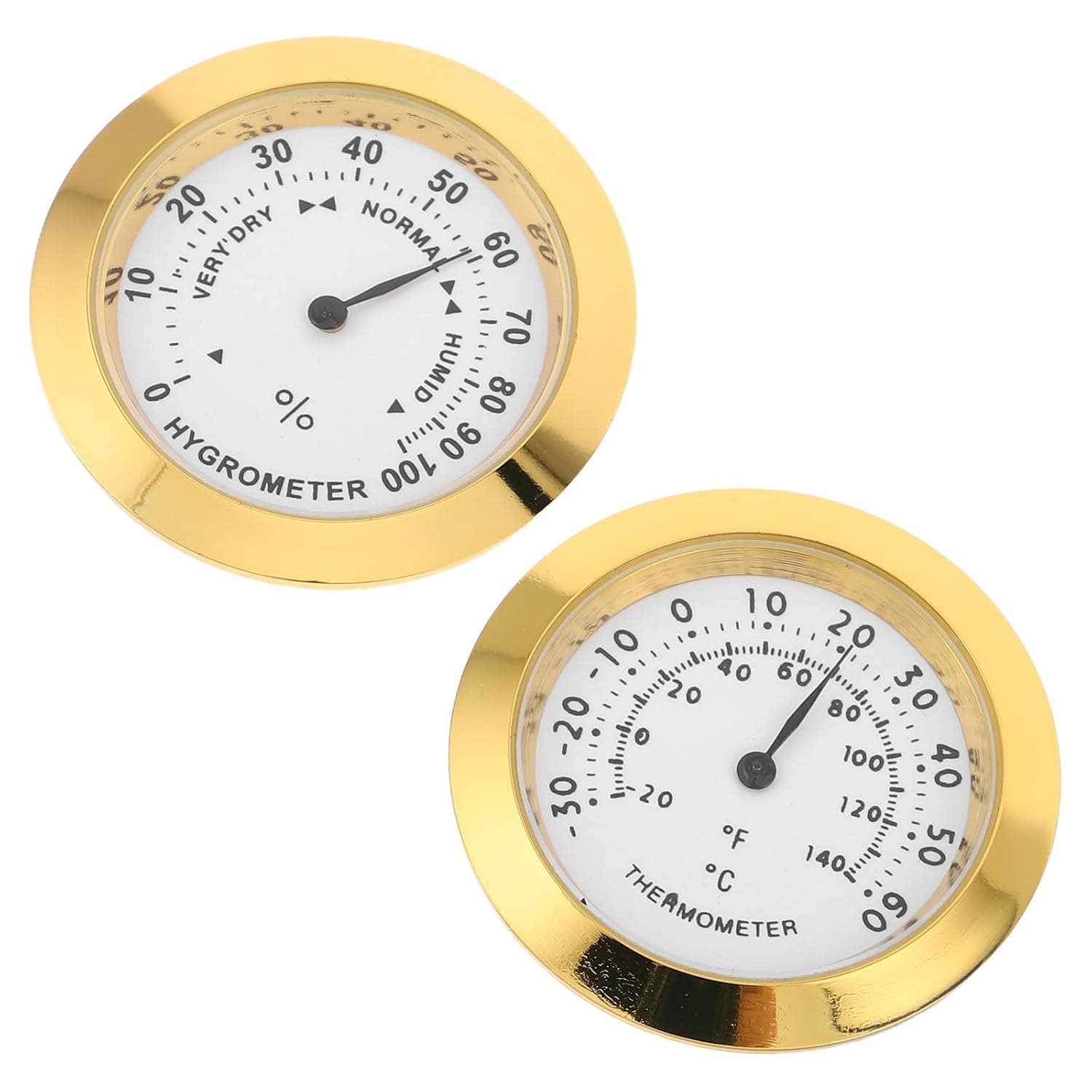 Compact Analog, round Temperature Humidity Meter