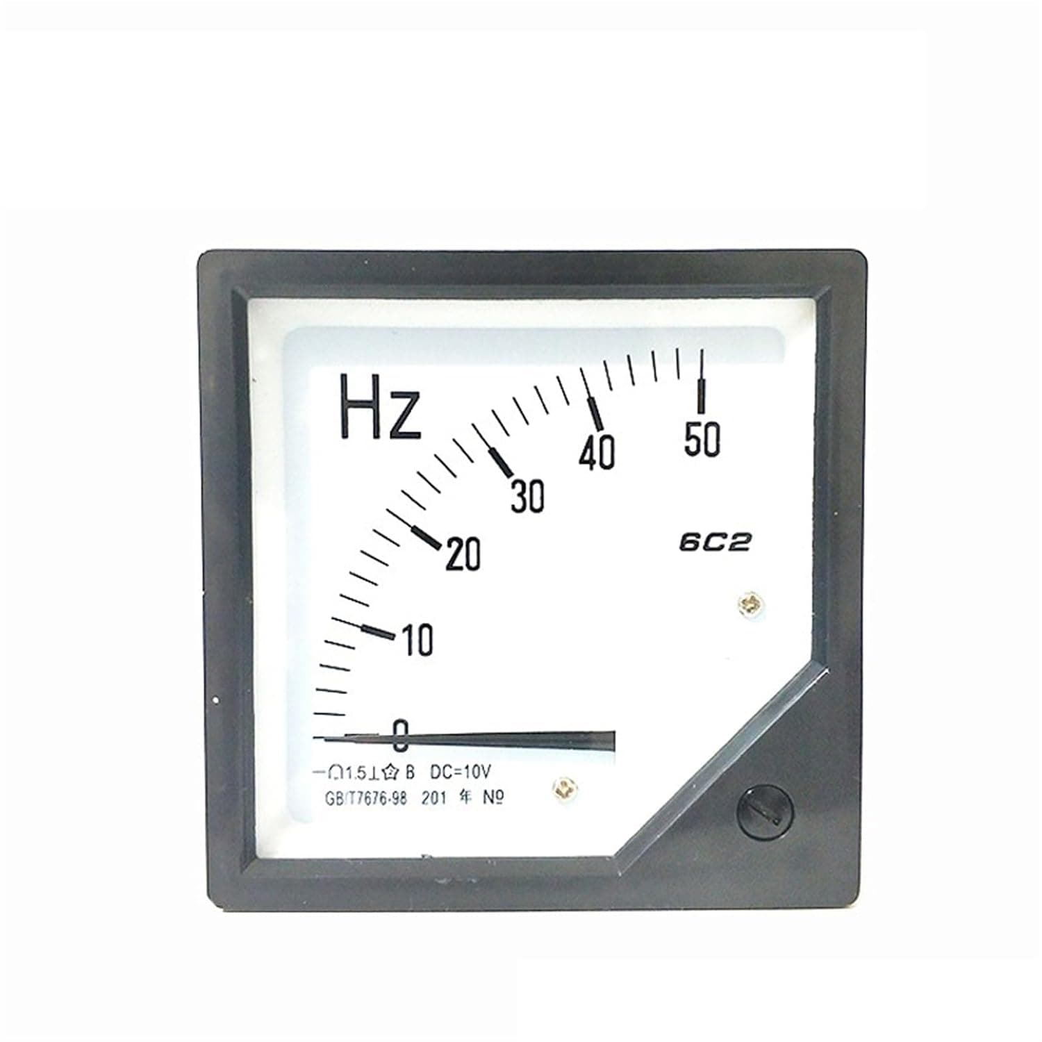 6C2-Hz DC Frequency Meter 0-50Hz 0-60Hz /DC10V Sensor Excitation Voltmeter Square Pointer Voltage 80x80mm 1Pcs(0-50Hz(DC20MA))