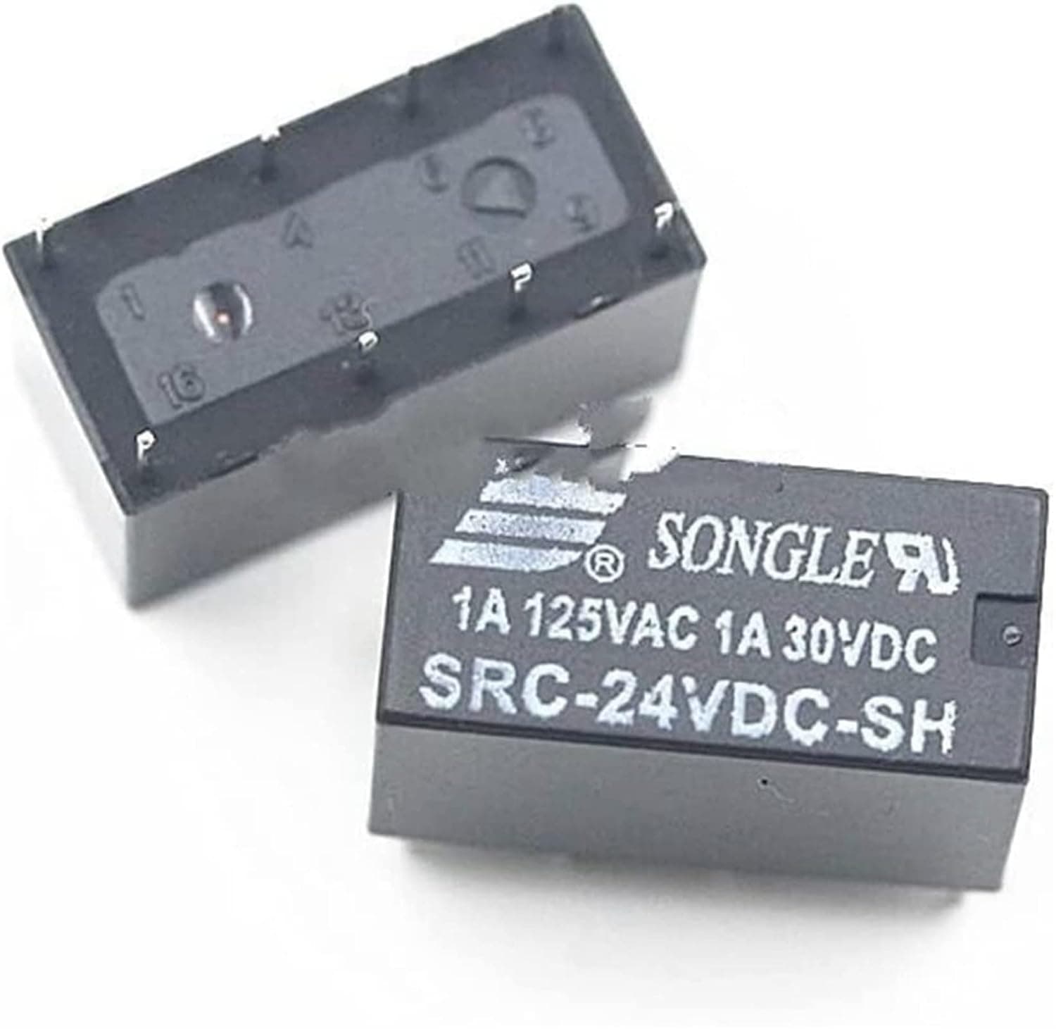 Relay 2pcs Src-05 12 24vdc-sh 5V 12V 24V Signal, Two Opening and Closing, 1A 8-pin