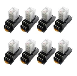 MY4NJ Plug-in Relay 12v 24v 36v 48v 110v 220v DC/AC 5A Silver Contact 14pins 4PDT rele Socket(DC 12V)