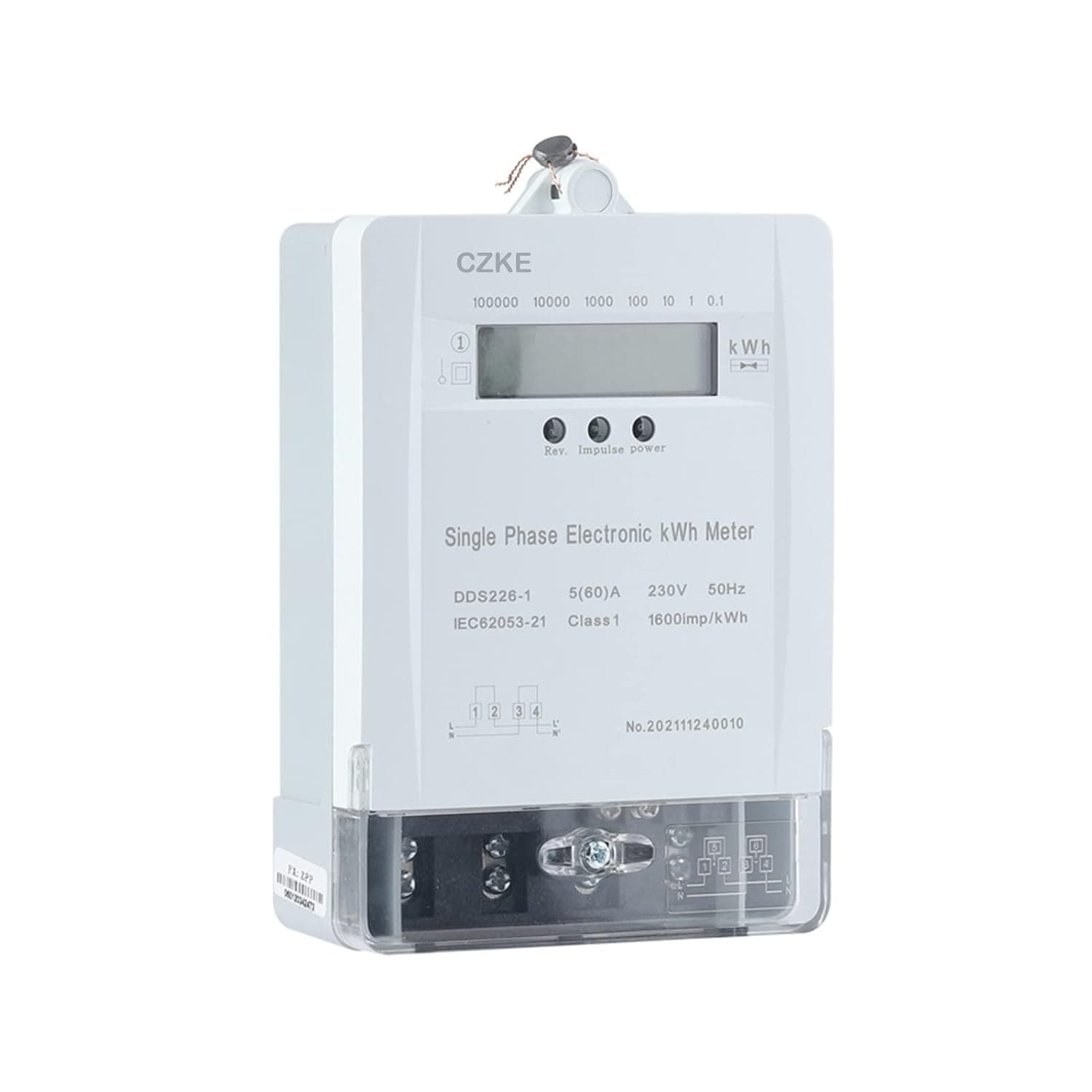 DDS226-1 Single Phase Static Watt Hour Meter 230V 50Hz Max 60A Class 1 AC Active Energy
