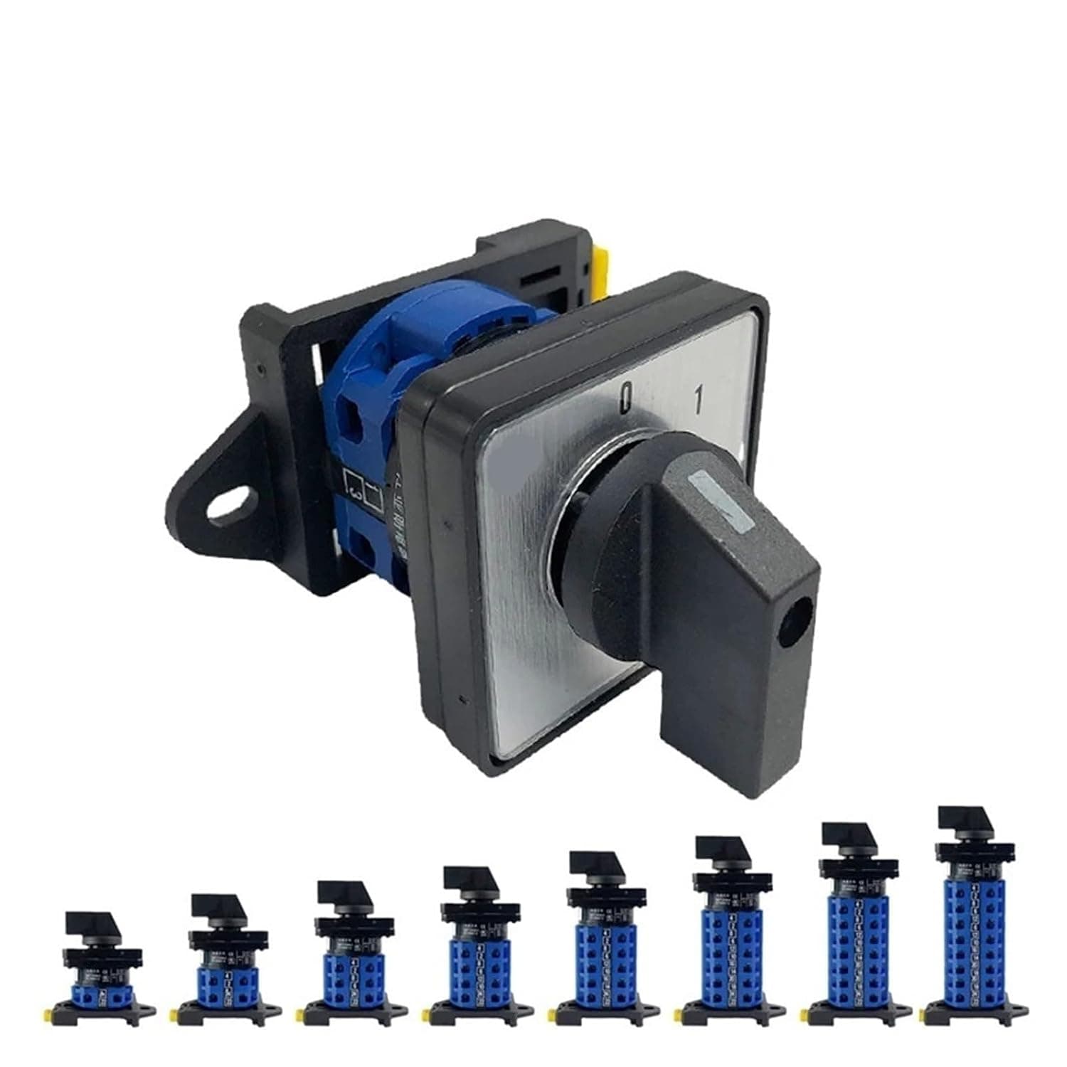 1pcs YMW26 LW26-25A DIN Rail Mounted LW28 Changeover Rotary Cam Switch 690V Selector Silver Contact Control Motor Off-ON(1P-4 Terminals)
