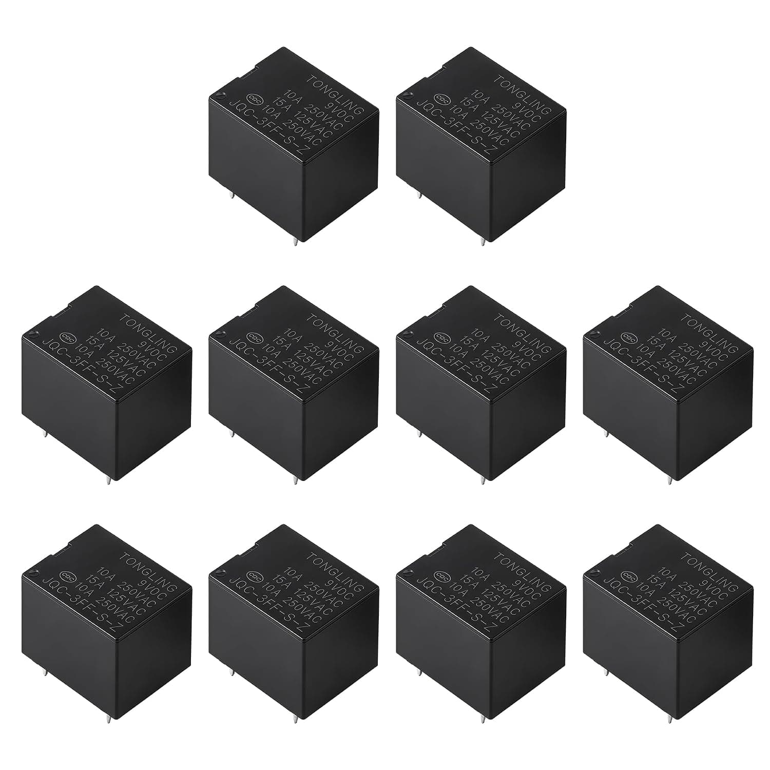 5 Pcs 5V DC PCB Power Relay, JQC-3FF T73, 4 Pin SPST NO
